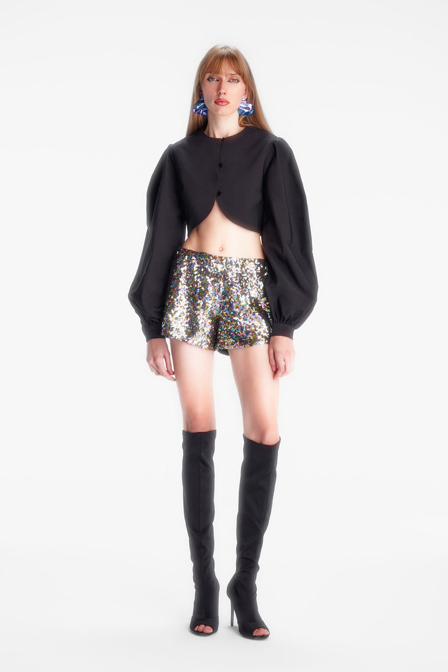 LULU SHORTS / BLACK SEQUIN