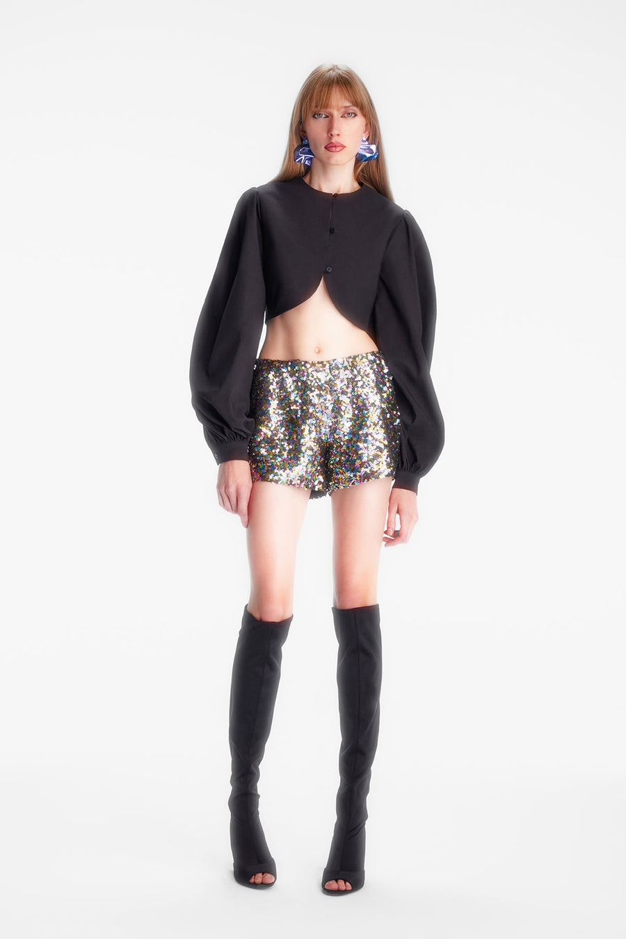 LULU SHORTS / BLACK SEQUIN