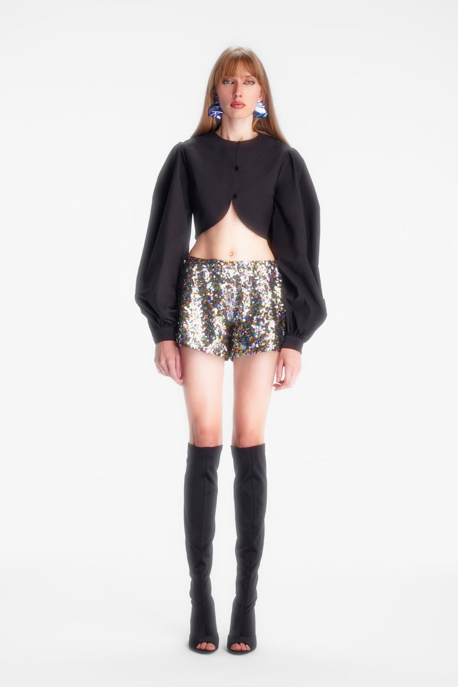 LULU SHORTS / BLACK SEQUIN