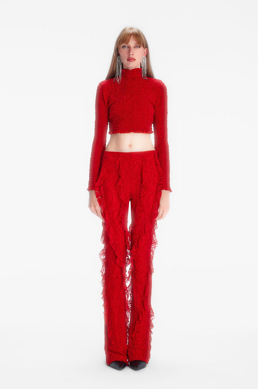 CARMEN TROUSERS / RED LACE