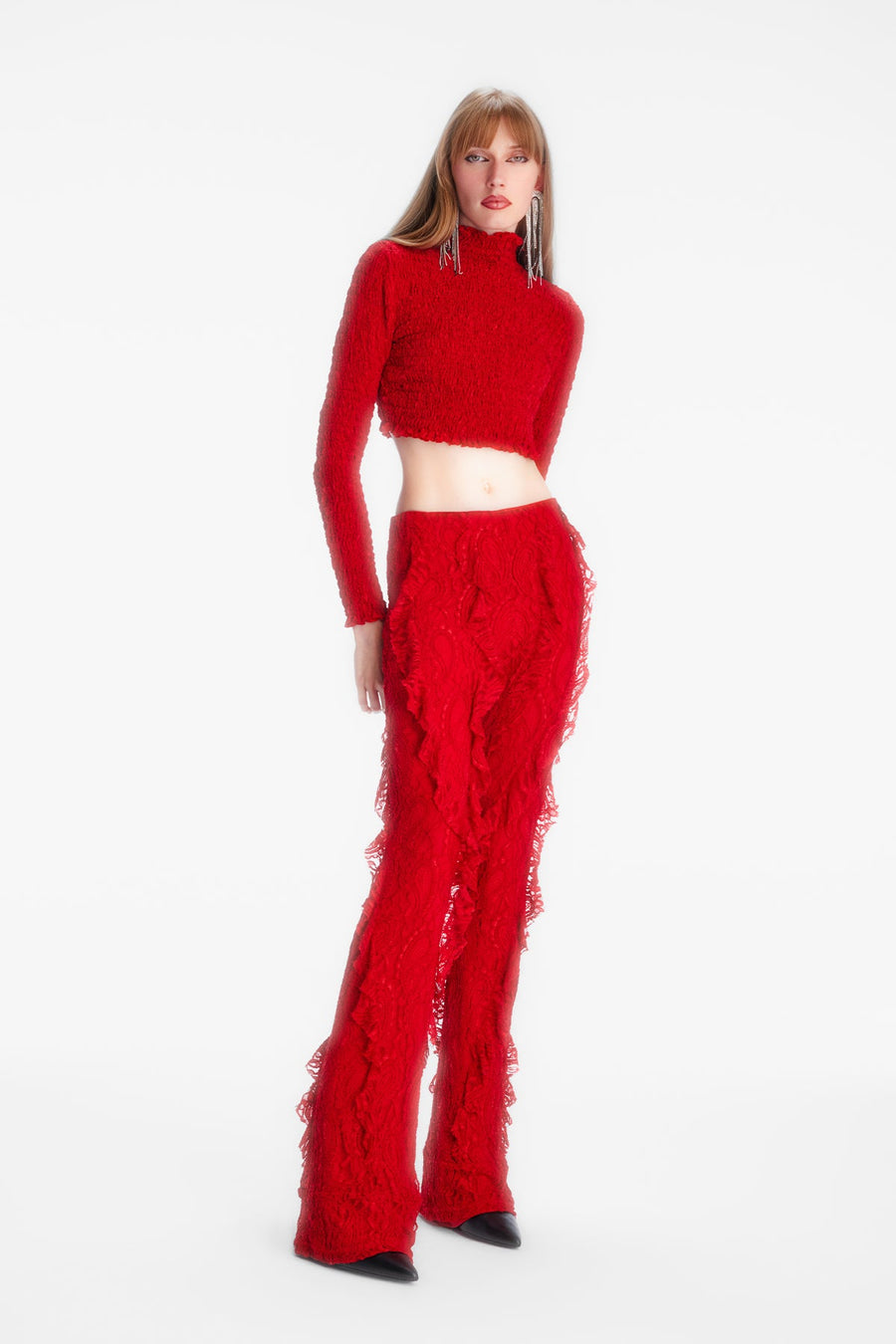 CARMEN TROUSERS / RED LACE