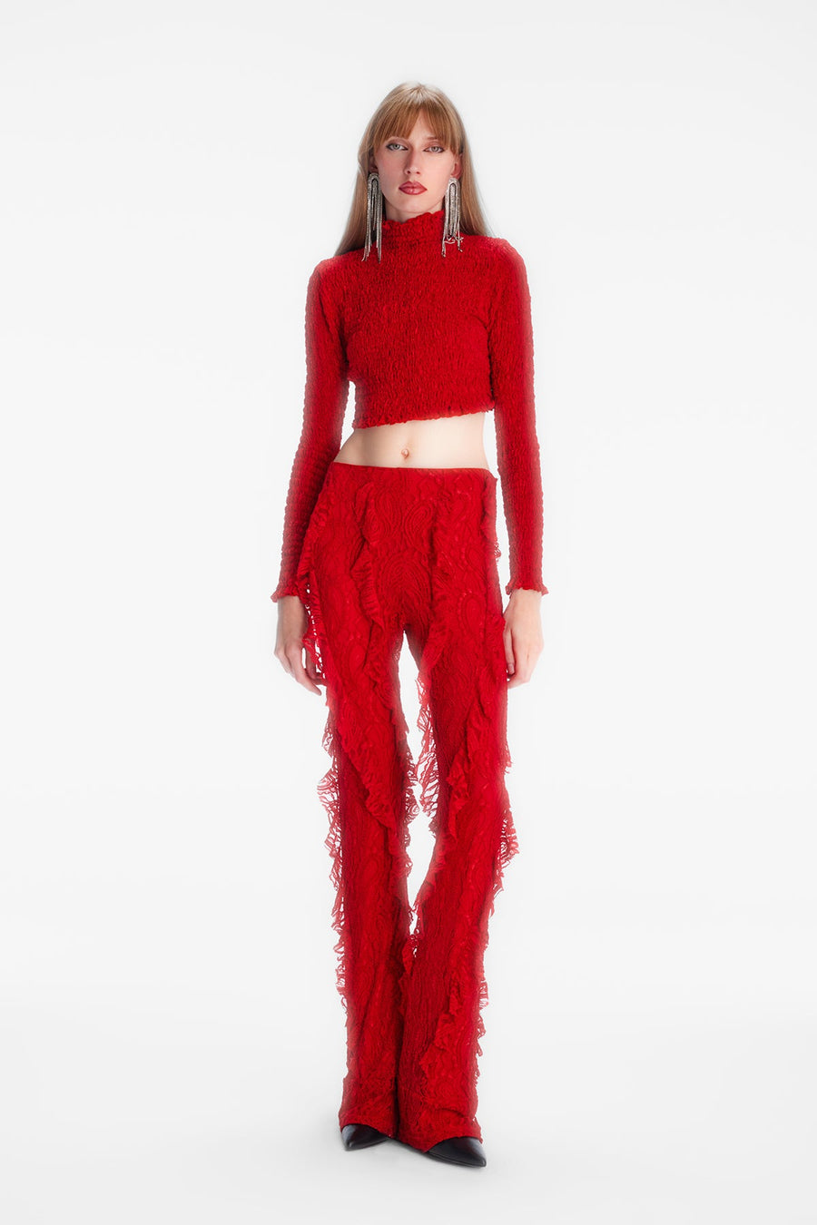 CARMEN TROUSERS / RED LACE