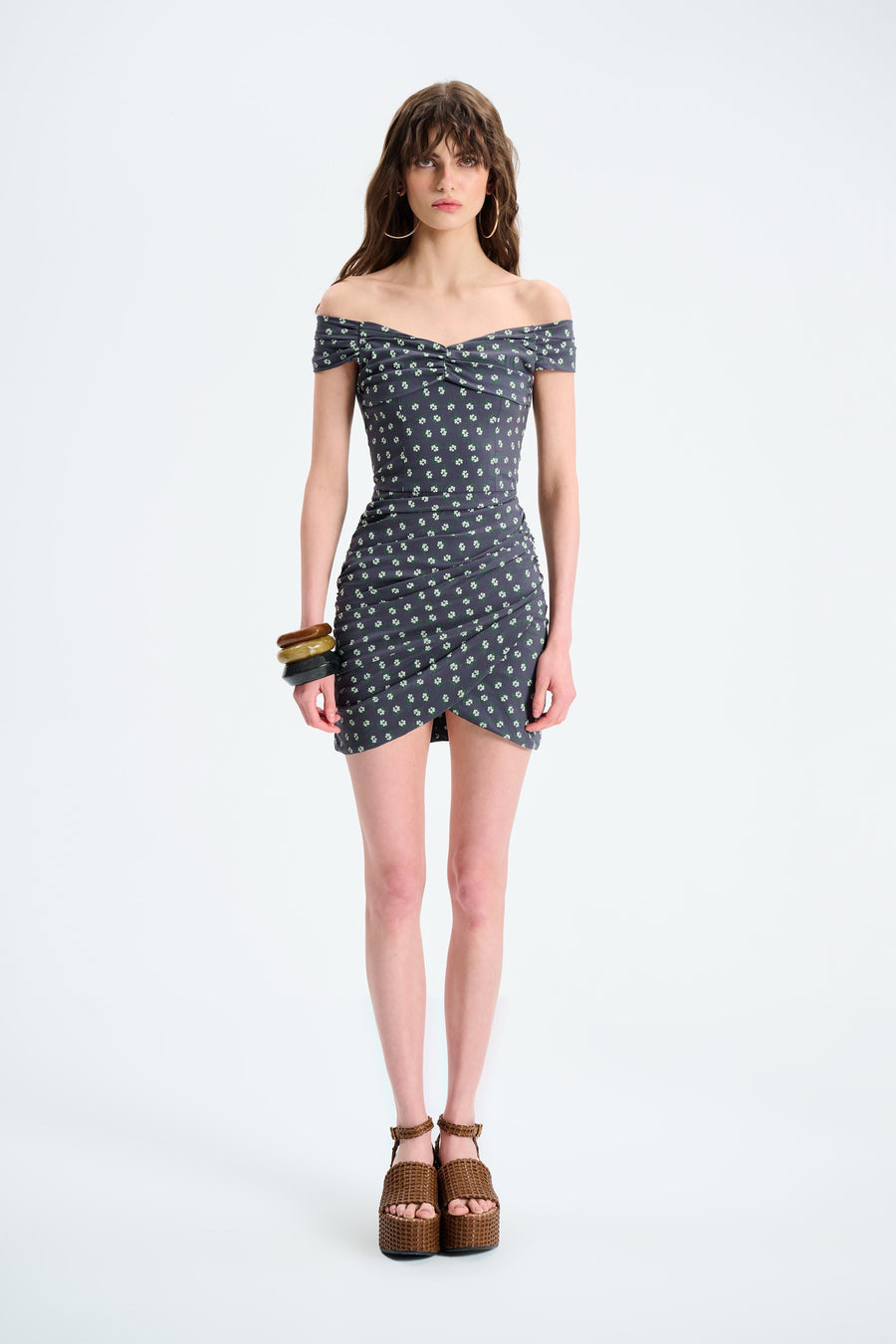 NYLA DRESS / NAVY BLUE PATTERNED