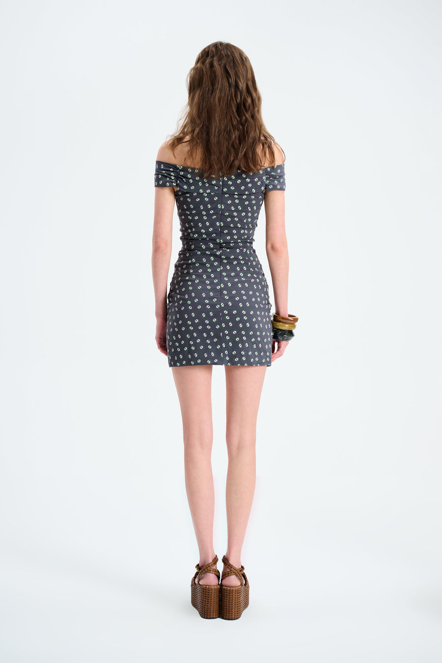 NYLA DRESS / NAVY BLUE PATTERNED