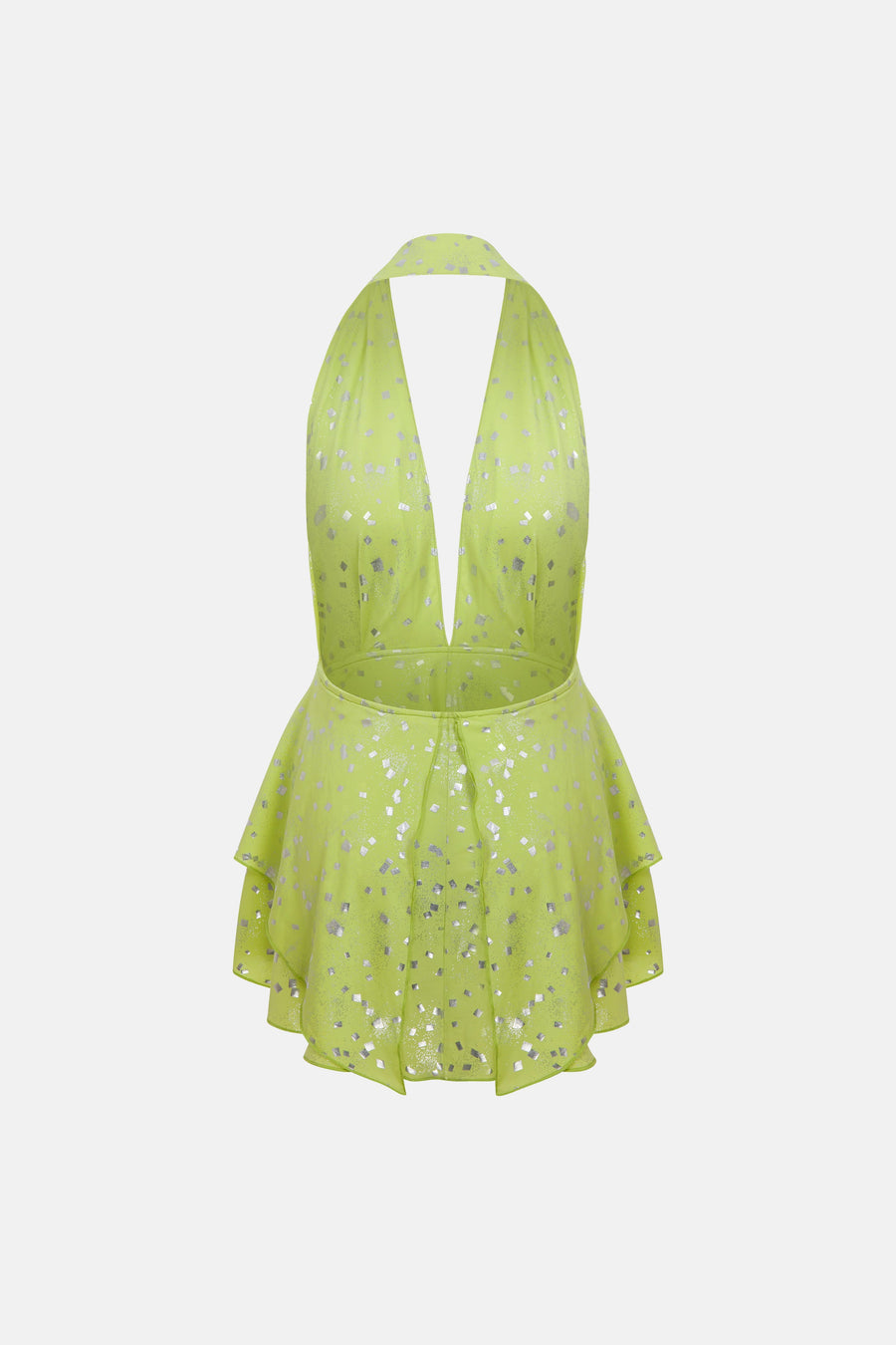 PIXIE DRESS / GREEN METALLIC SEQUIN