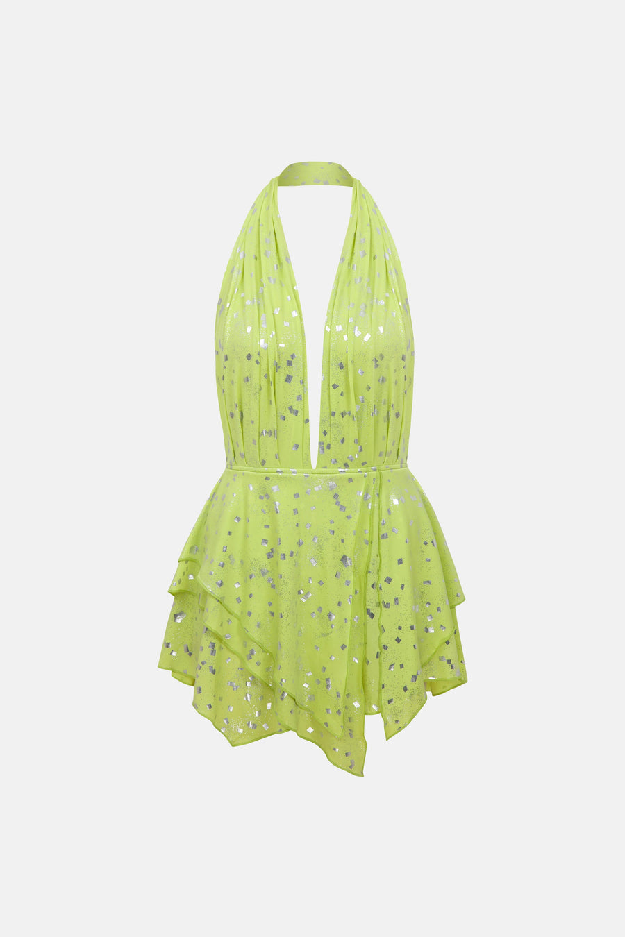 PIXIE DRESS / GREEN METALLIC SEQUIN