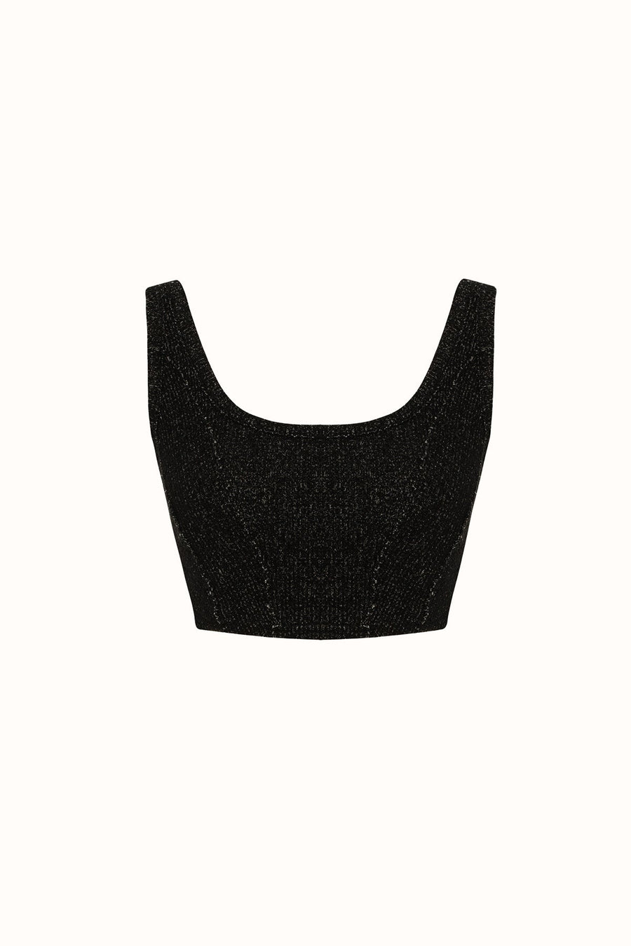 WISH KNITWEAR CROP TOP / BLACK