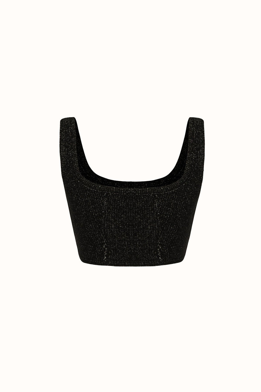 WISH KNITWEAR CROP TOP / BLACK