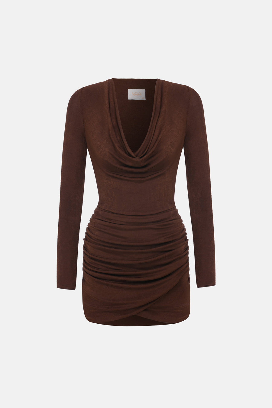 DEAR COWL NECK DRESS / BROWN