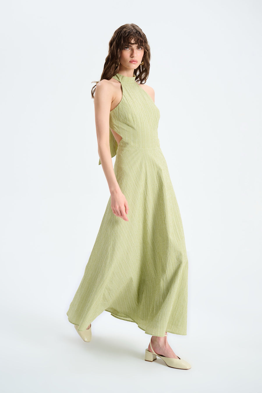 VILLOSA DRESS / GREEN GINGHAM