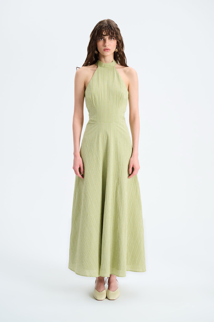 VILLOSA DRESS / GREEN GINGHAM