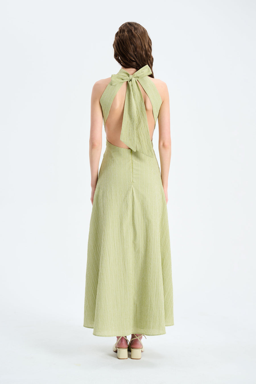 VILLOSA DRESS / GREEN GINGHAM