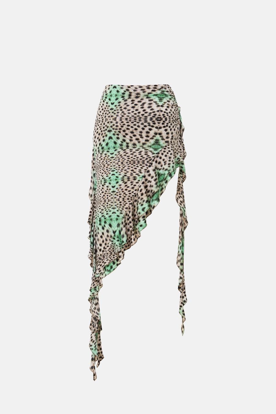 ASHA SKIRT / GREEN LEOPARD PRINT