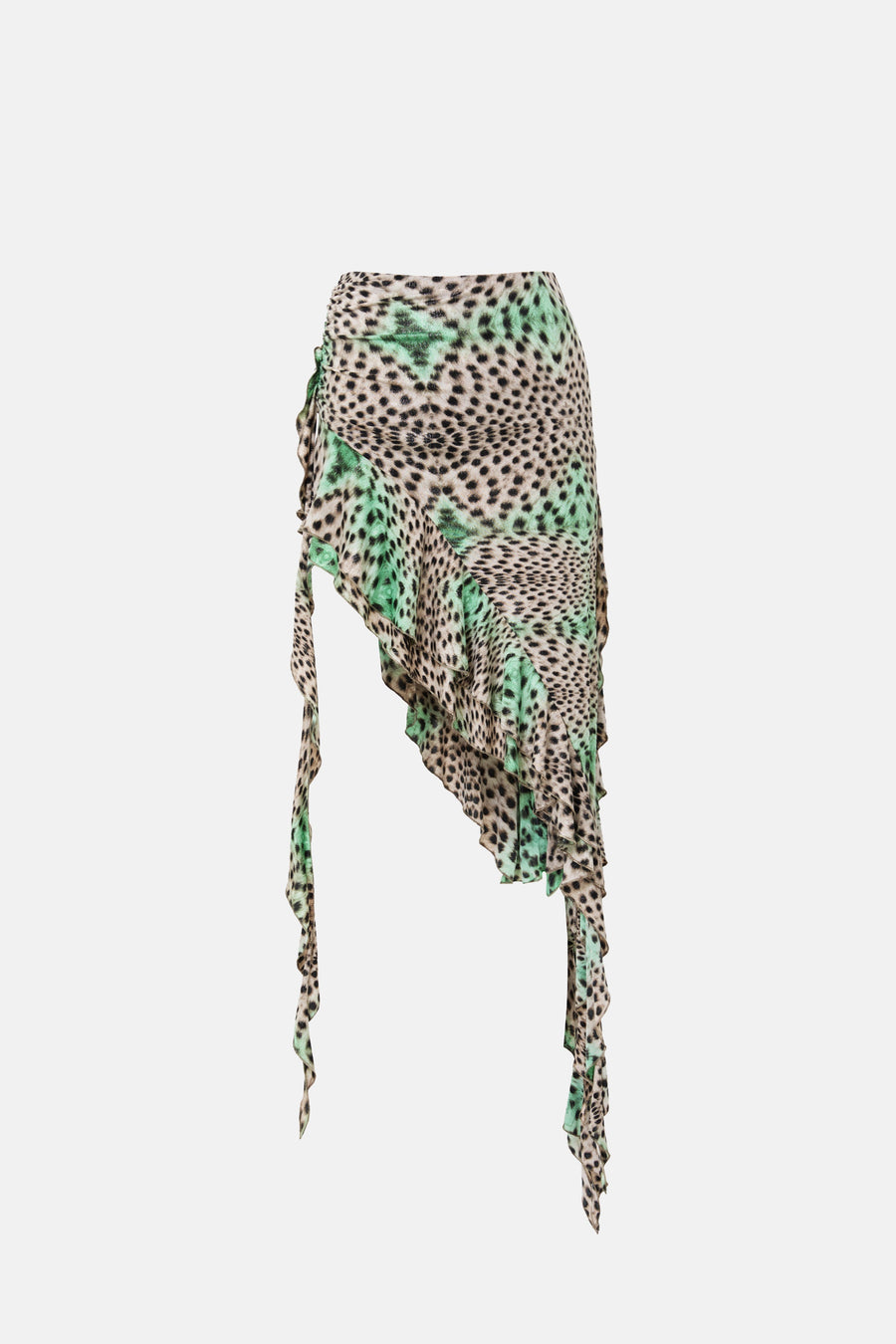 ASHA SKIRT / GREEN LEOPARD PRINT