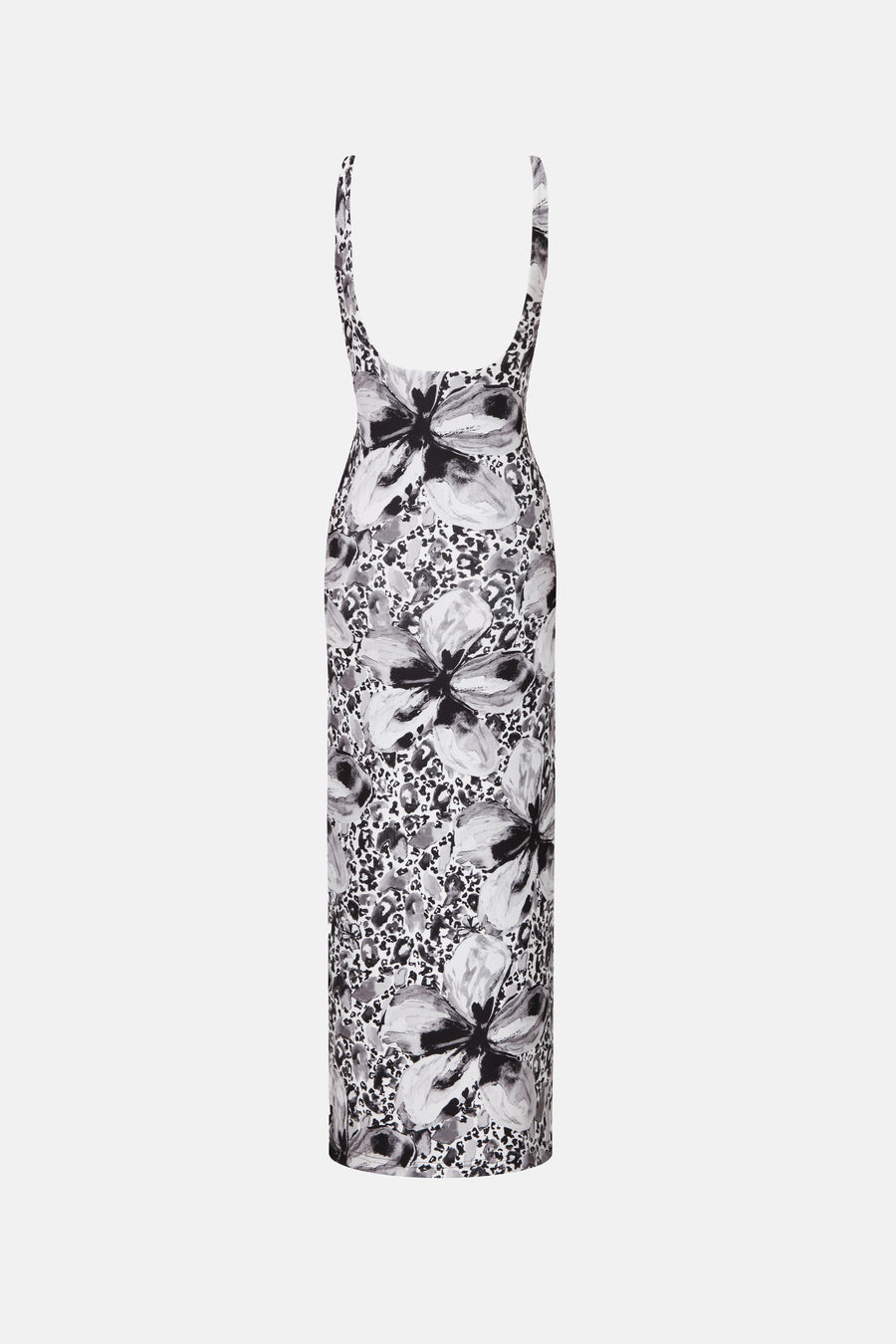 ALORA DRESS / BLACK AND WHITE FLORAL PATTERNED