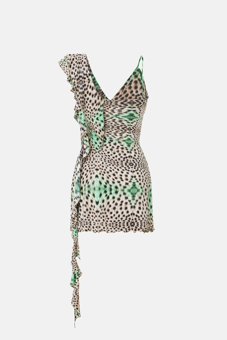 ASHA DRESS / GREEN LEOPARD PRINT