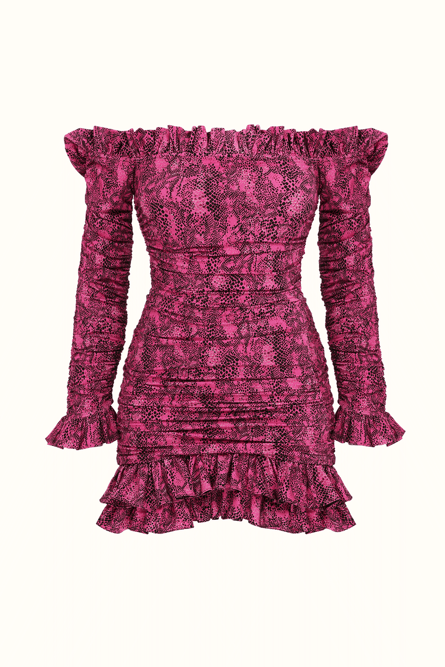 Mira Mini Elbise / Pembe Yılan Desenli - NAIA ISTANBUL Shop Online