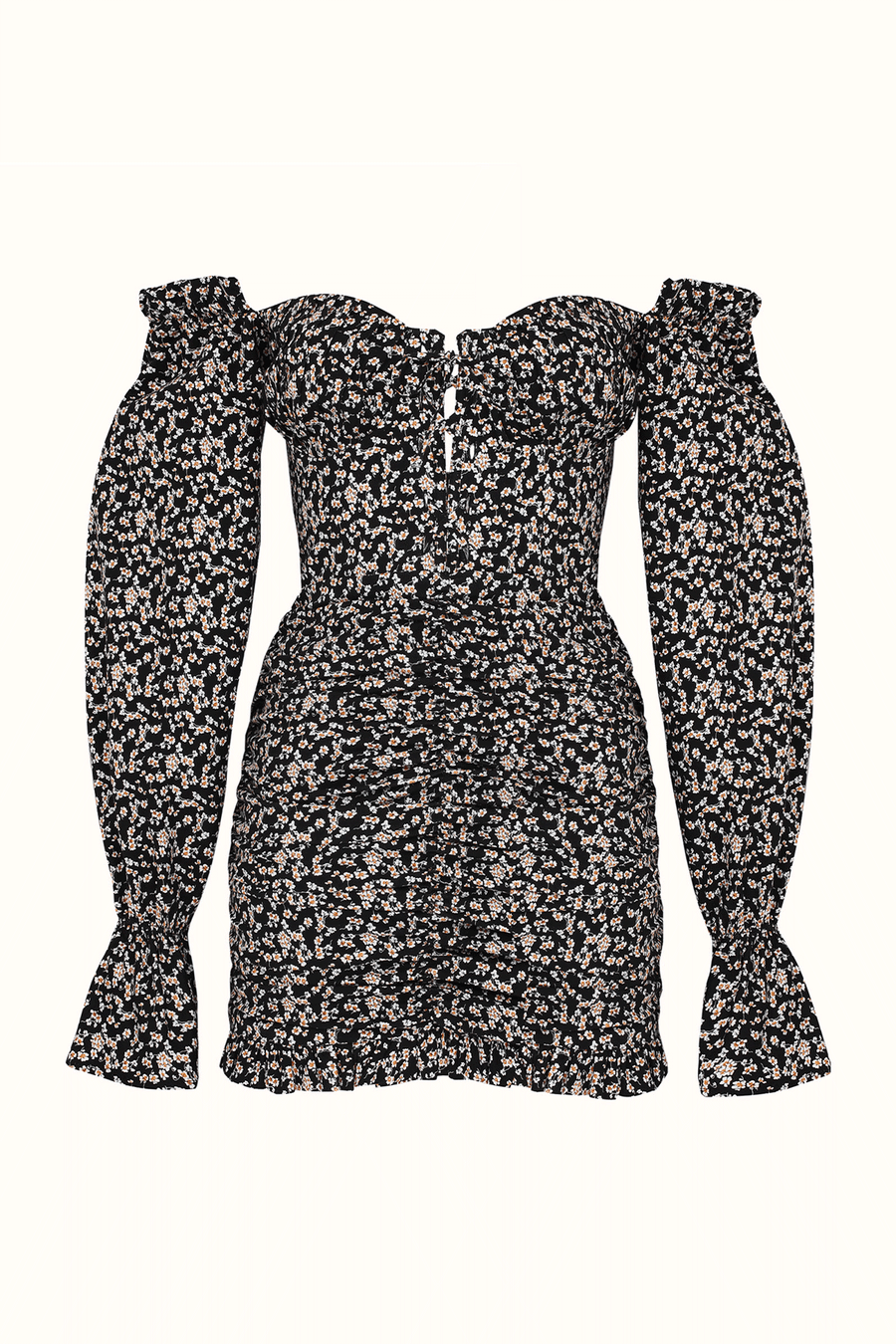 Lily Elbise / Siyah Turuncu Çiçekli - NAIA ISTANBUL Shop Online