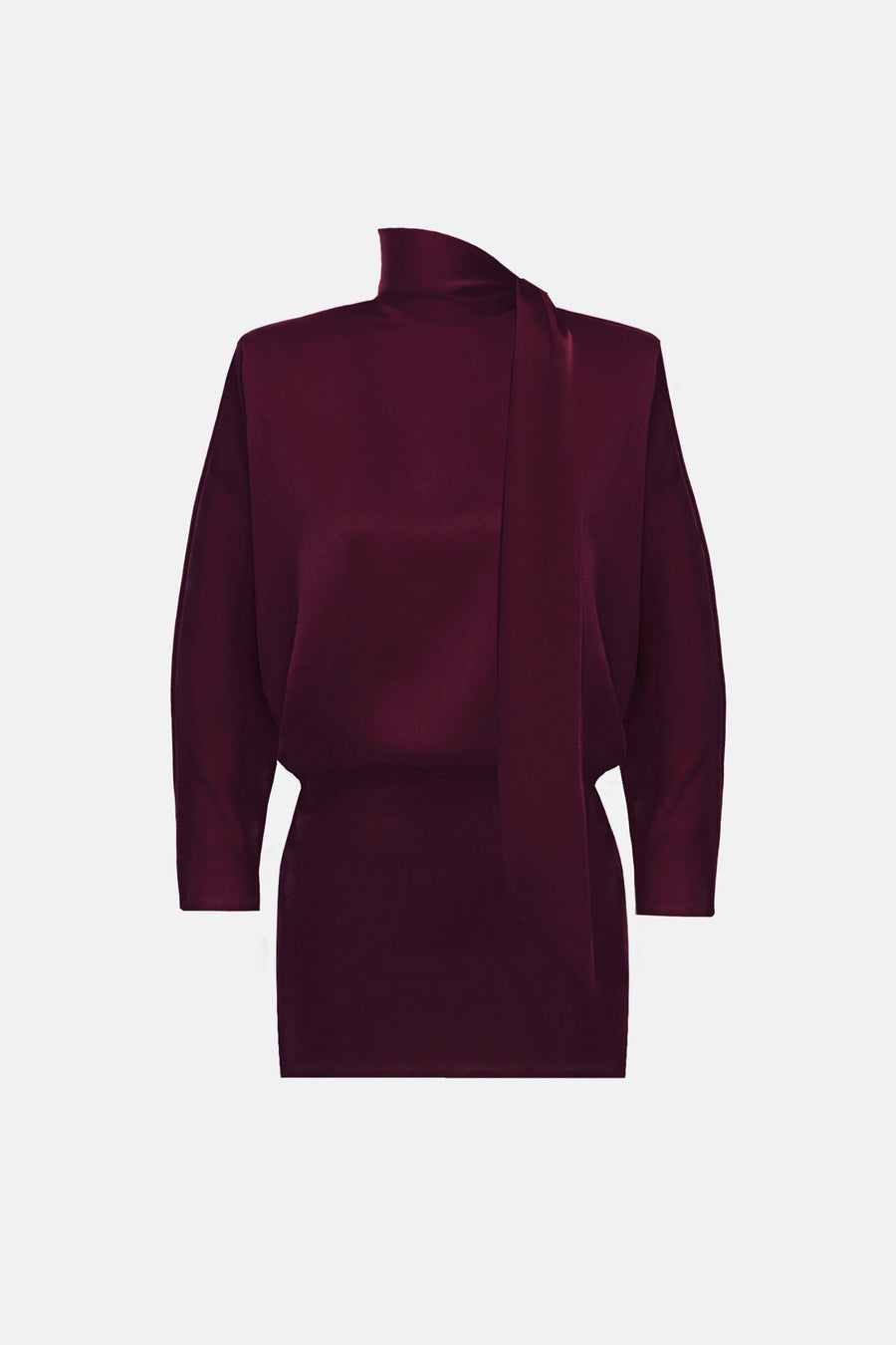 AMORE SATIN DRESS / BORDEAUX