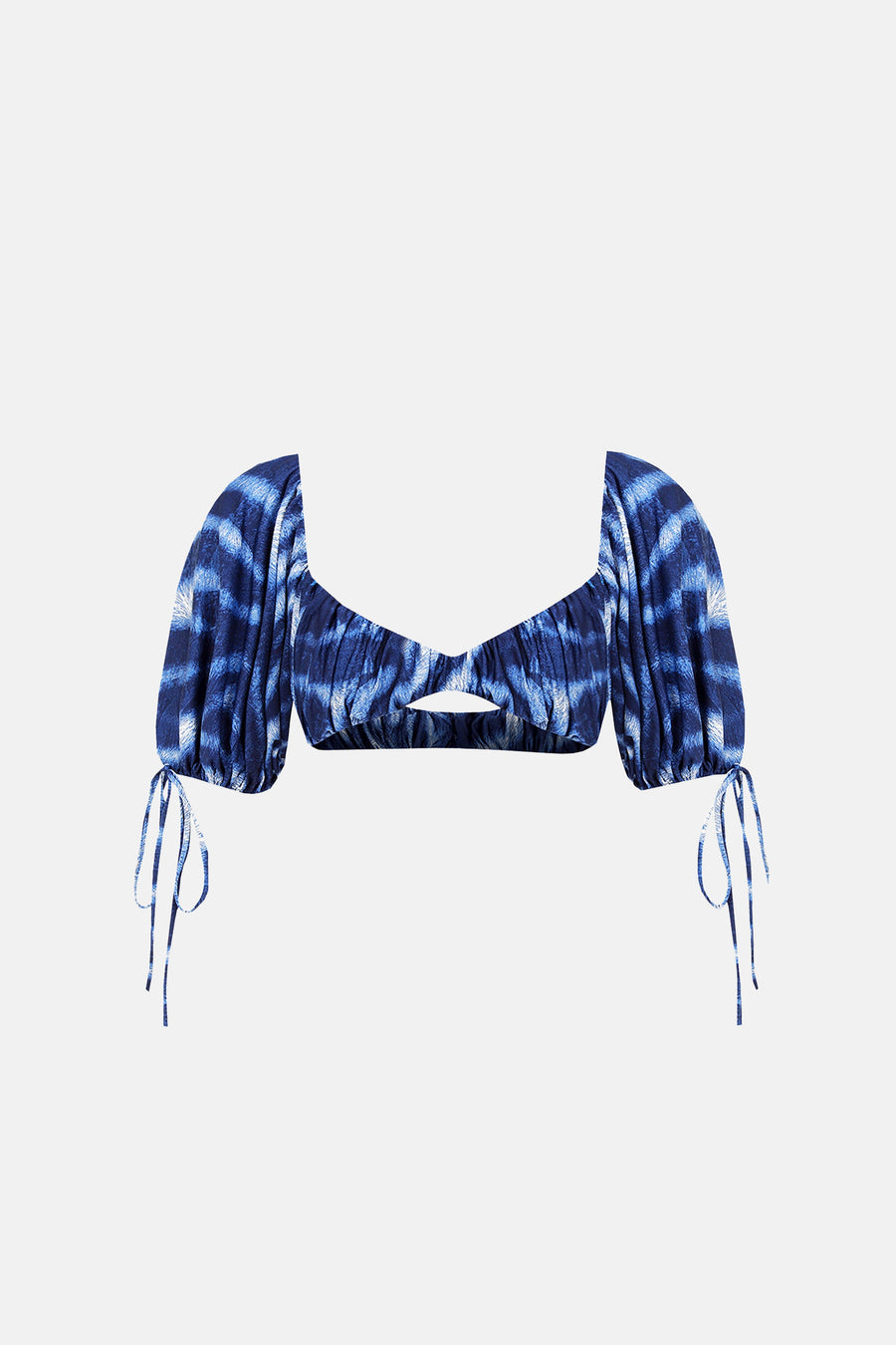 BONITA CROP TOP / NAVY BLUE PATTERNED