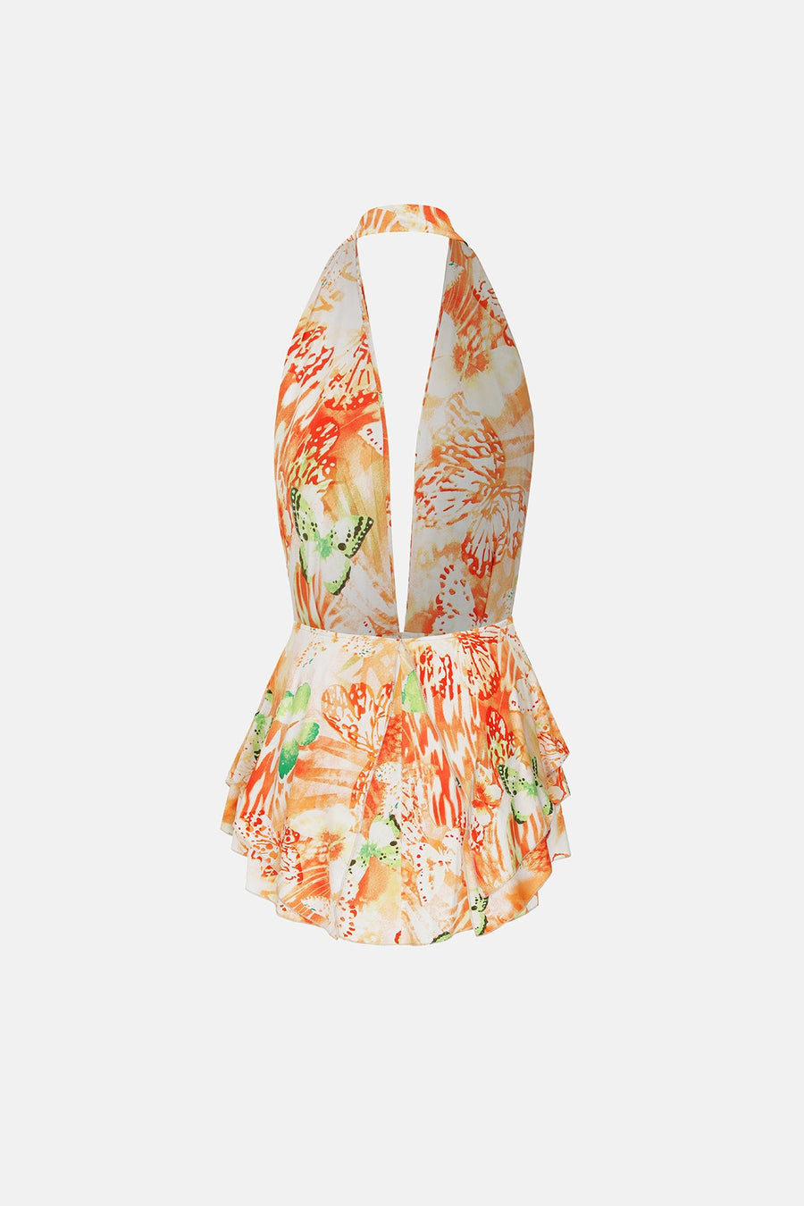 PIXIE DRESS / ORANGE TROPICAL PATTERN