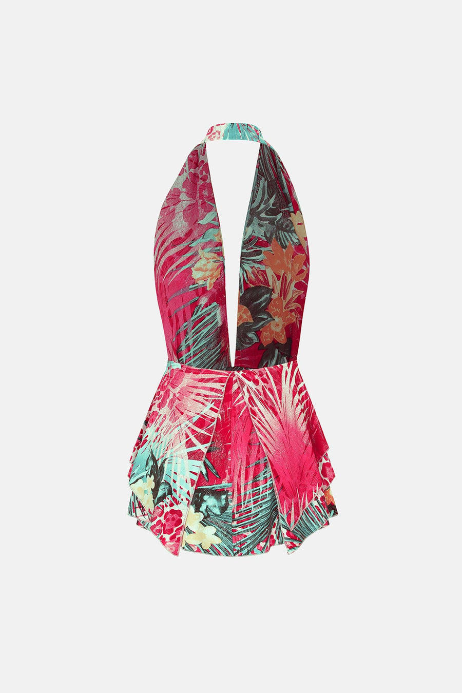 PIXIE DRESS / PINK TROPICAL PATTERN