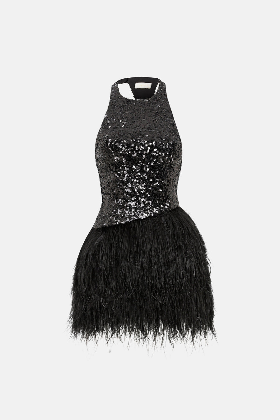 LADY BIRD FEATHER DRESS / BLACK