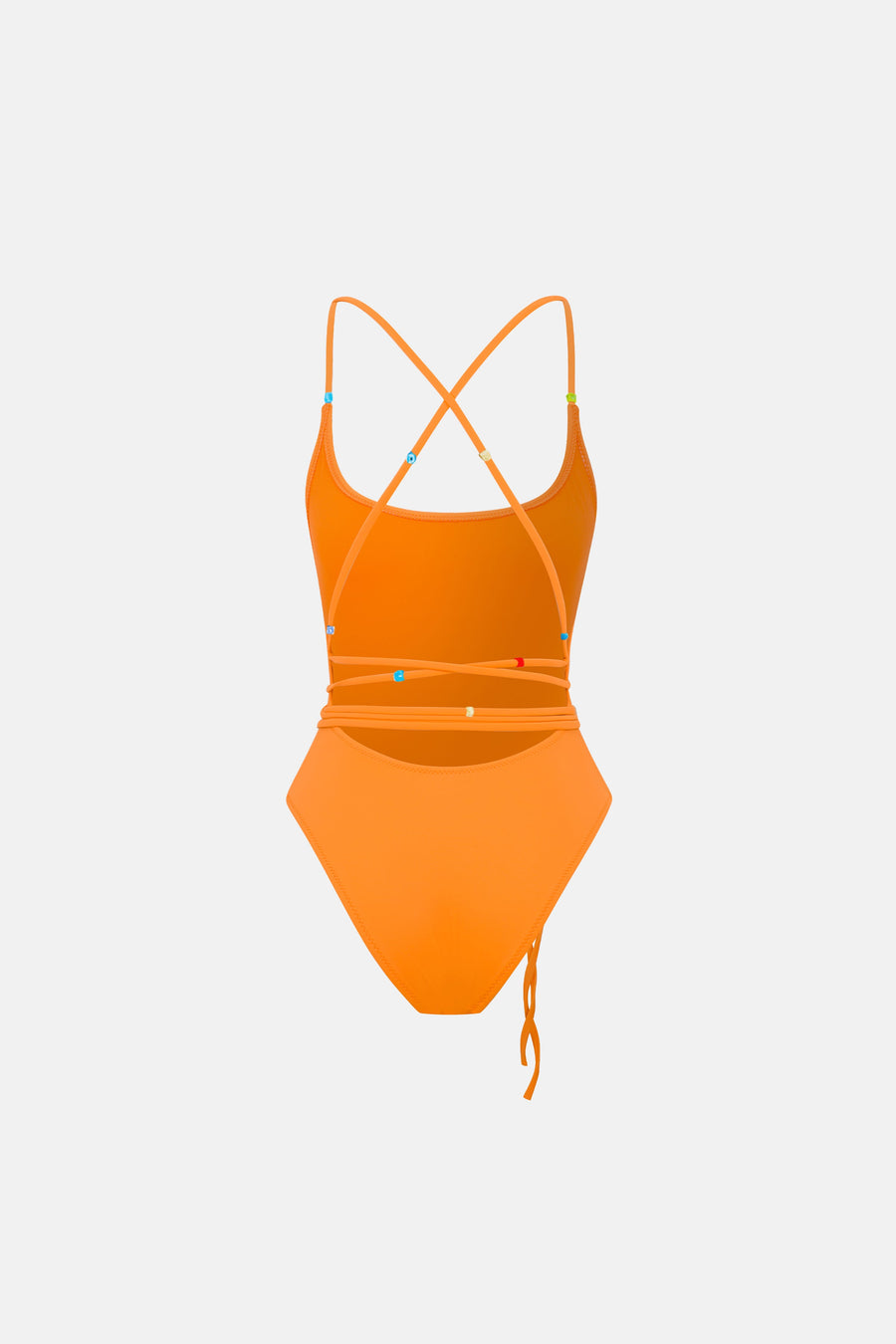 LEONITA BEADED SWIMSUIT / ORANGE