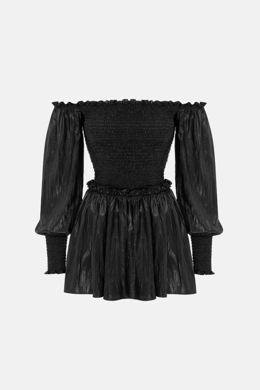 LAWANA DRESS / BLACK LEATHERETTE