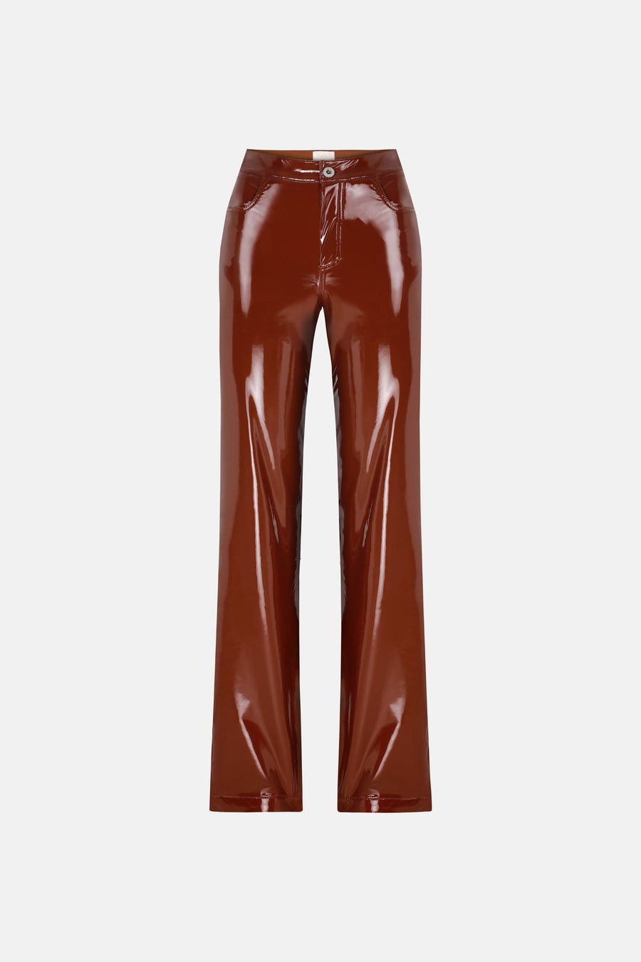 MOONLIGHT TROUSERS / BROWN PATENT LEATHER