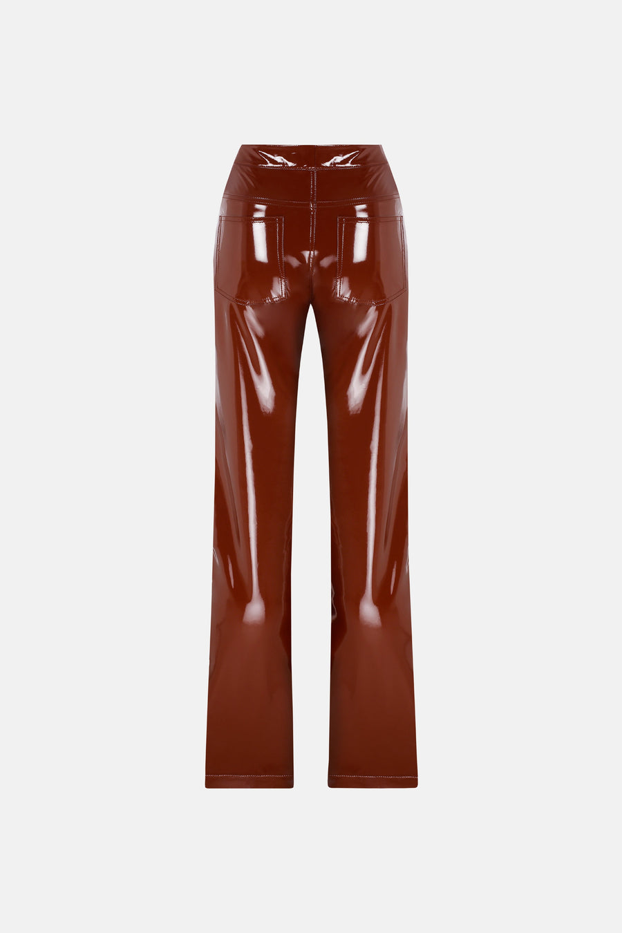 MOONLIGHT TROUSERS / BROWN PATENT LEATHER