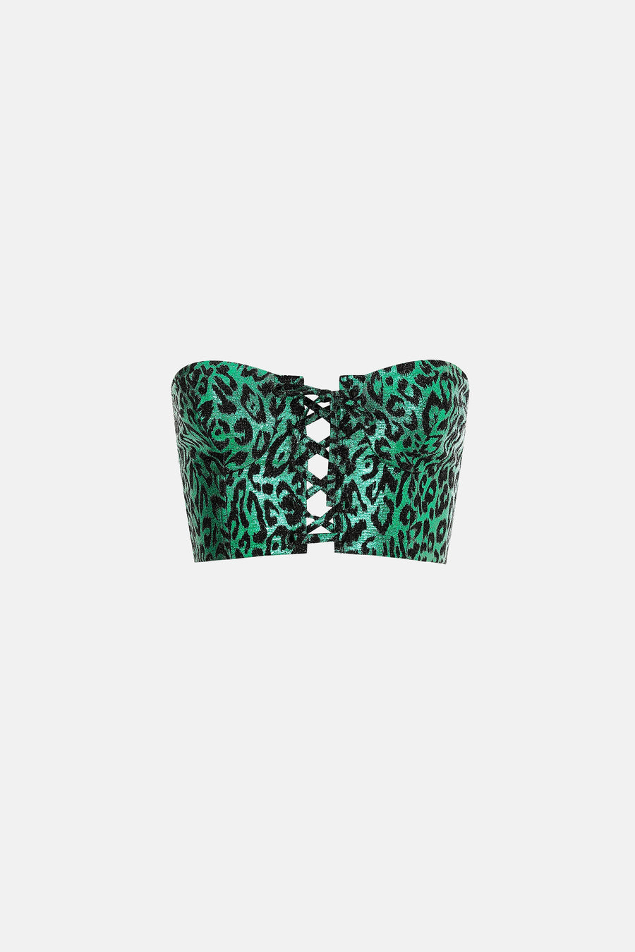 NIGHT FEVER BUSTIER / GREEN LEOPARD PATTERNED