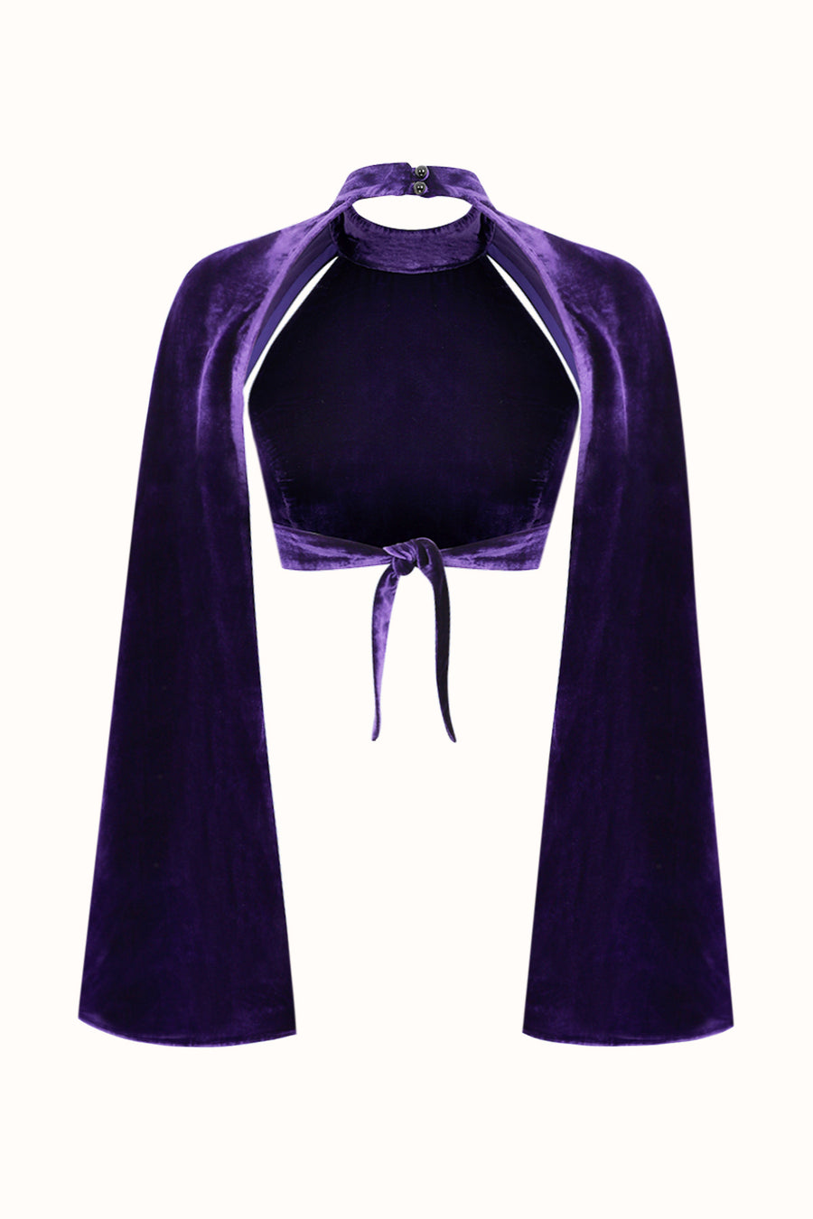 RUMI CROP BLOUSE / PURPLE SILK VELVET