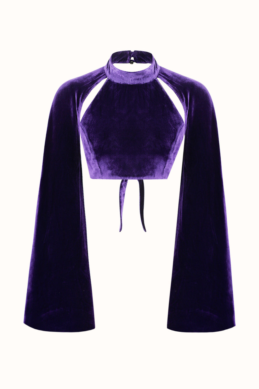 RUMI CROP BLOUSE / PURPLE SILK VELVET