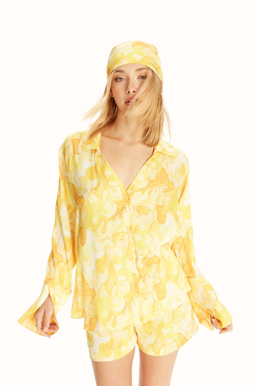 AURA SHORTS SET / YELLOW PATTERNED