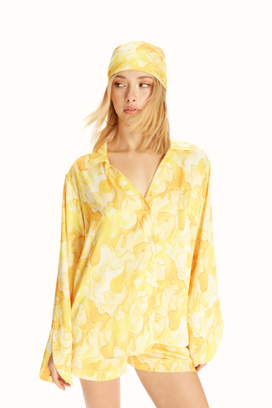 AURA SHORTS SET / YELLOW PATTERNED