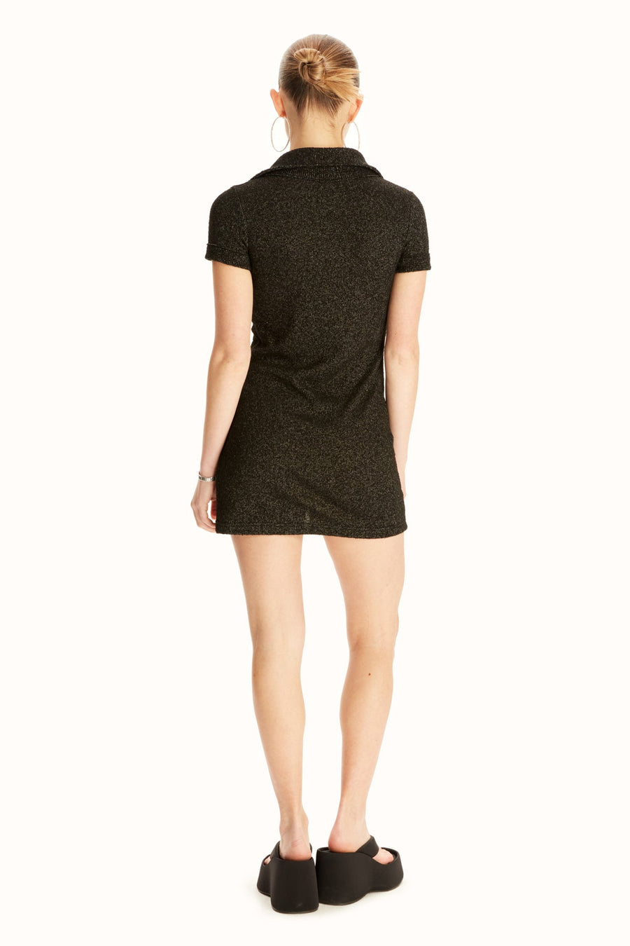 JOY KNITWEAR SHIRT DRESS / BLACK