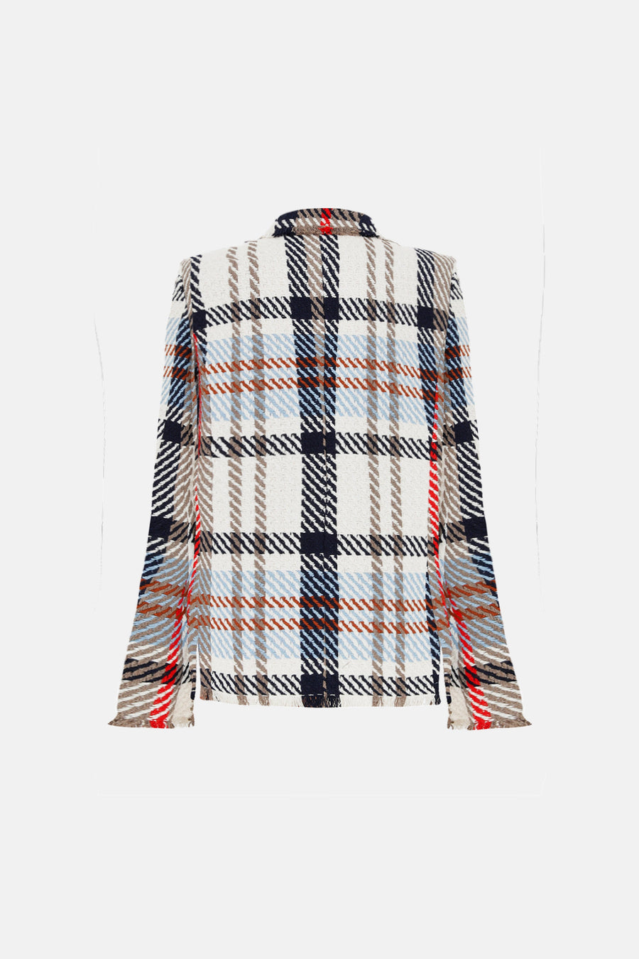 NORI TWEED JACKET / NAVY BLUE RED PLAID