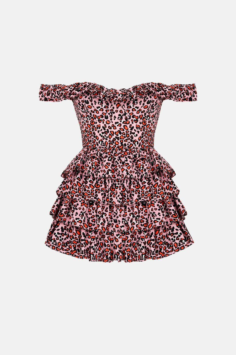 BOMBSHELL DRESS / PINK LEOPARD PATTERNED