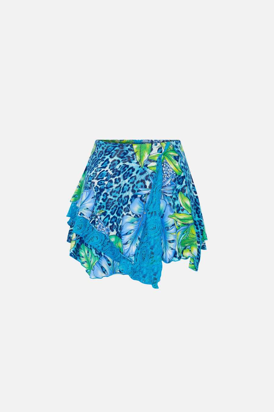 BONITA MINI SKIRT / GREEN TROPICAL PATTERN