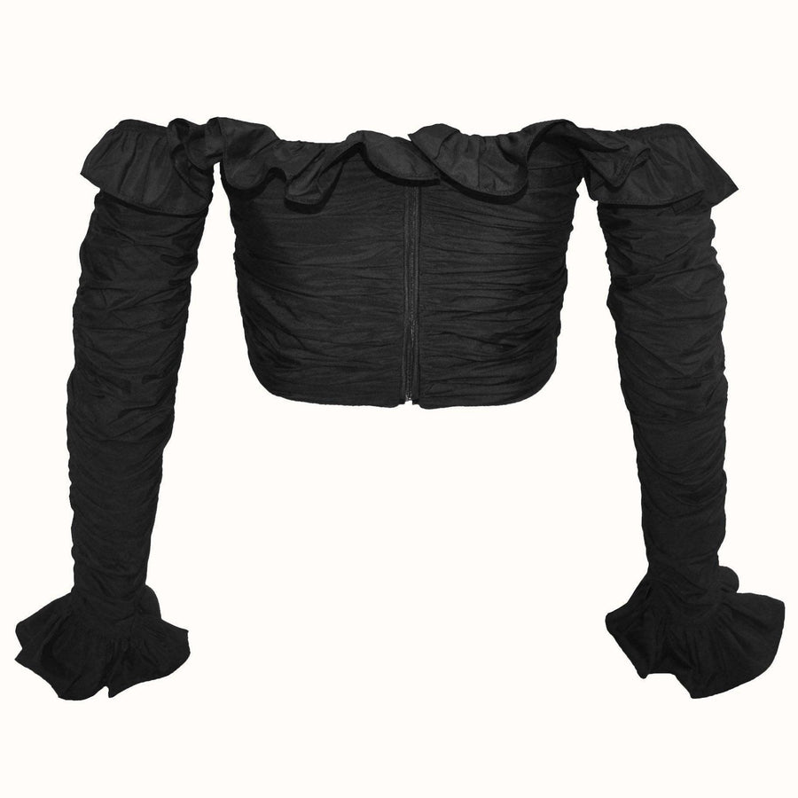 Mira Crop Bluz / Siyah - NAIA ISTANBUL Shop Online